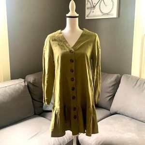 Drop waist linen dress